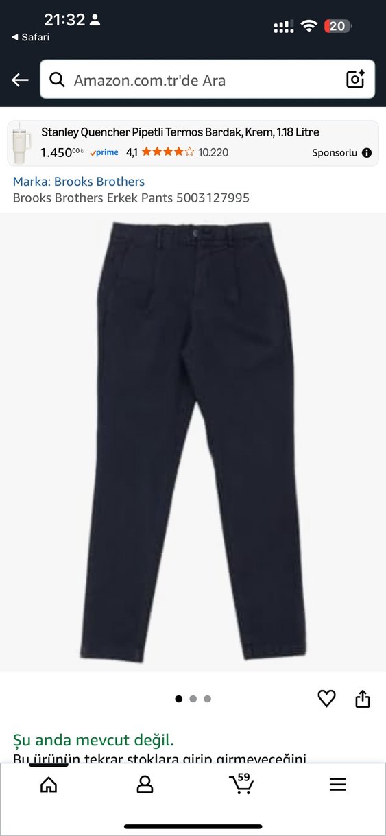 Brooks Brothers Lacivert Erkek Kanvas Jogger Pantolon - Görsel 2
