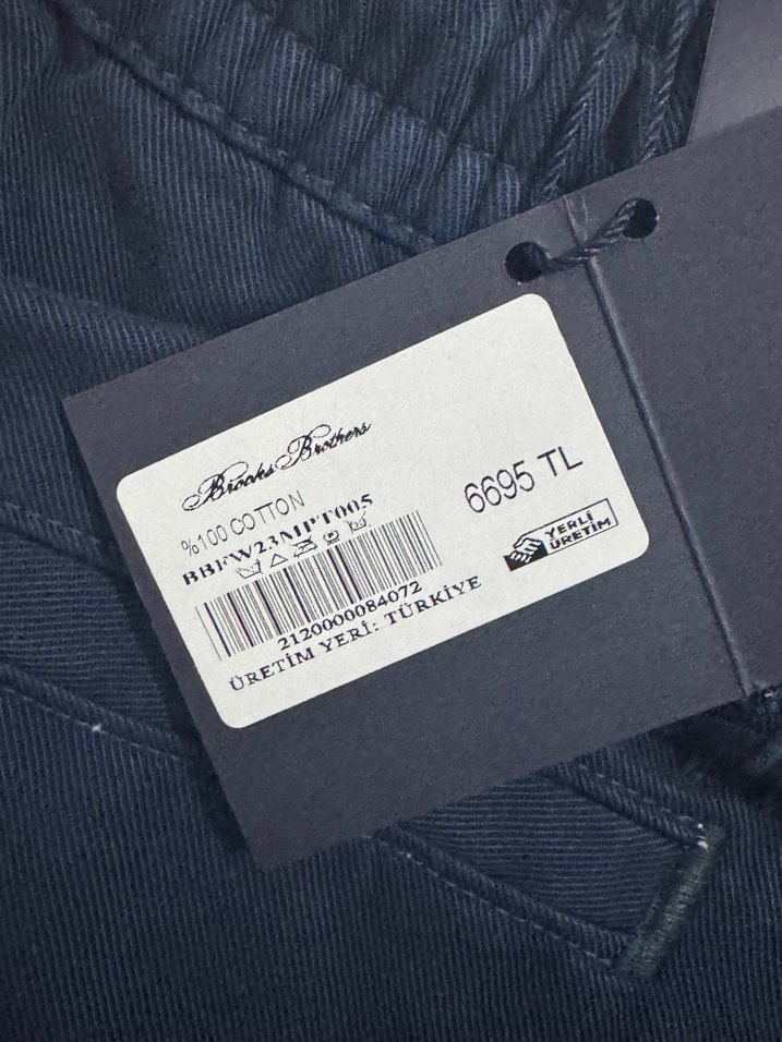 Brooks Brothers Lacivert Erkek Kanvas Jogger Pantolon - Görsel 5