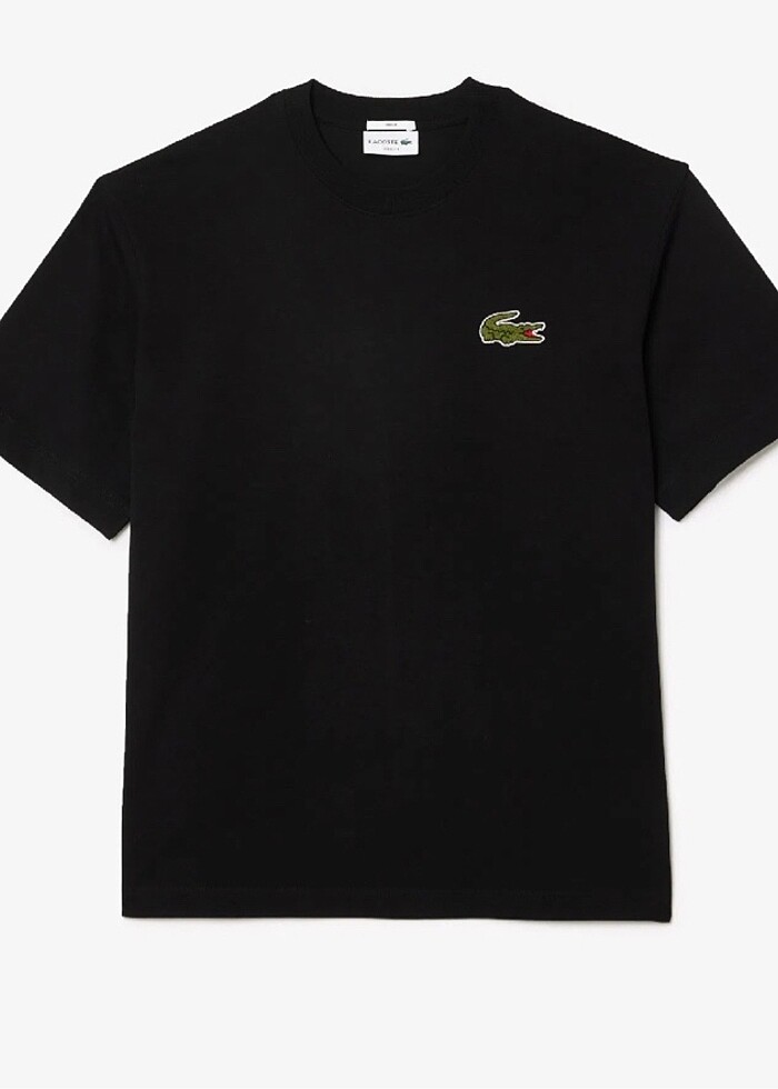 Lacoste Unisex Loose Fit  Organik Pamuk Siyah T-Shirt - Görsel 3