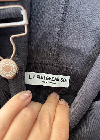 Pull and Bear Pull&Bear gri fitilli bahçıvan elbise