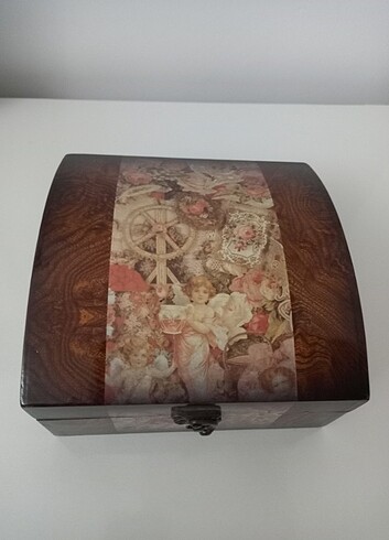 Özel vintage desenli ahşap kutu
