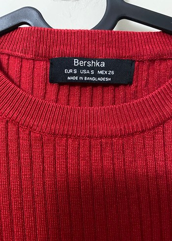Kırmızı Uzun Kollu Triko Kadın Elbise - Görsel 2