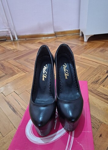 Shoe Tek Platform topuk siyah ayakkabı