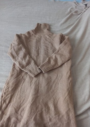 Zara Bej Kadın Triko Midi Elbise