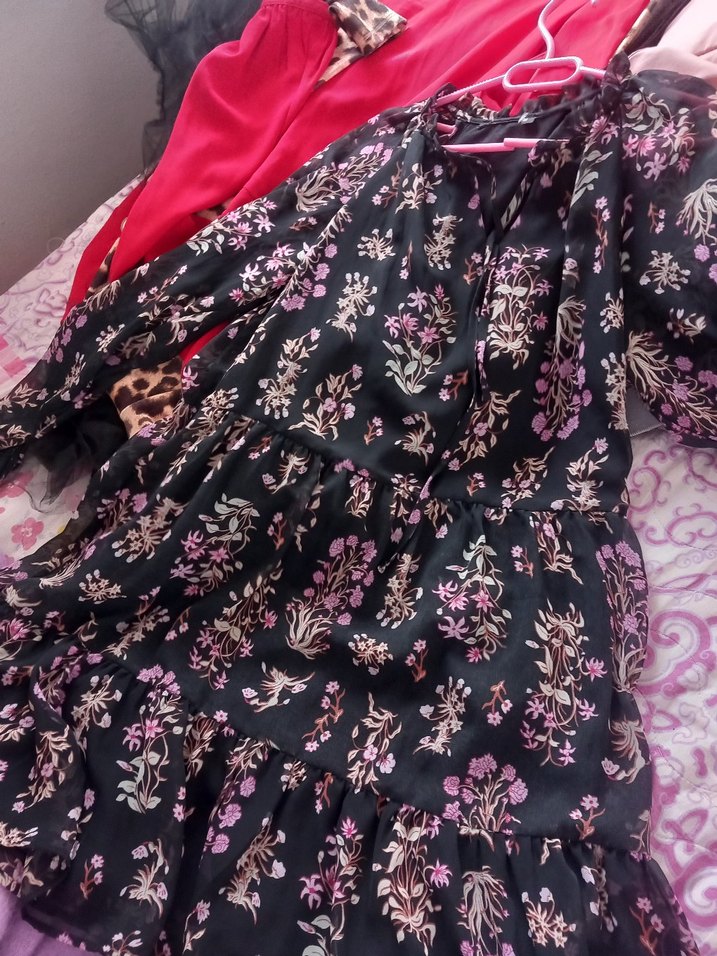 Uzun Kollu Bohem Midi Elbise - Görsel 2