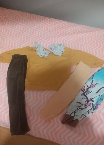 Kızlar için bej dar kesim tayt - Görsel 3