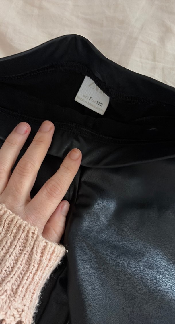 Kadın Siyah Deri Gotik Midi Pantolon - Görsel 3