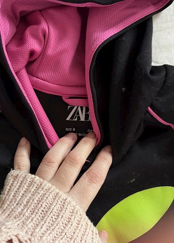 Kız Çocuk Kapüşonlu Fermuarlı Sweatshirt - Görsel 2