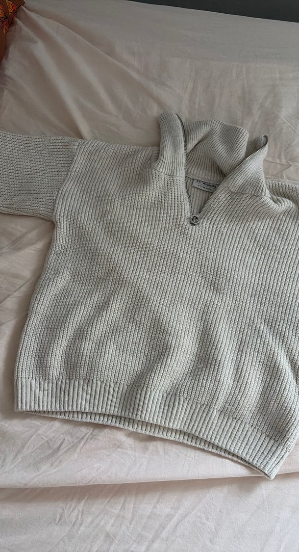 Bej Yüksek Yakalı Örgü - Görsel 2