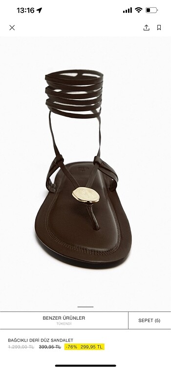 Zara Zara bagalamalı sandalet