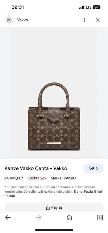 Vakko vakko çanta