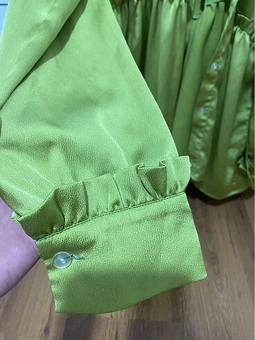 Diğer Yağ yeşili şifon gömlek