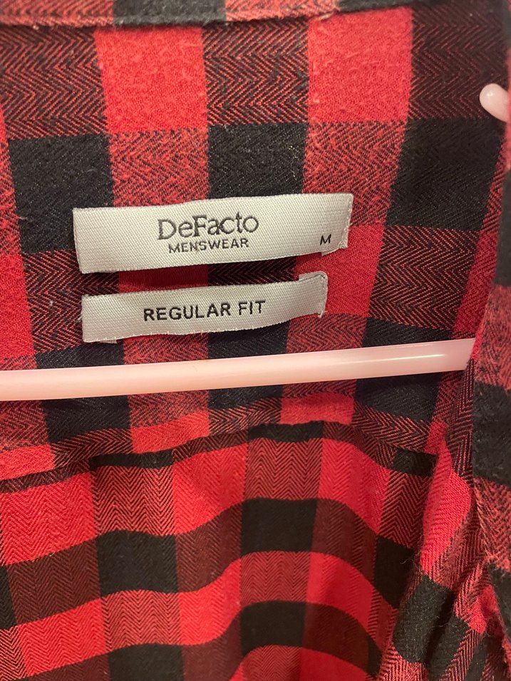 Kırmızı Ekose Uzun Kollu Gömlek - Görsel 3