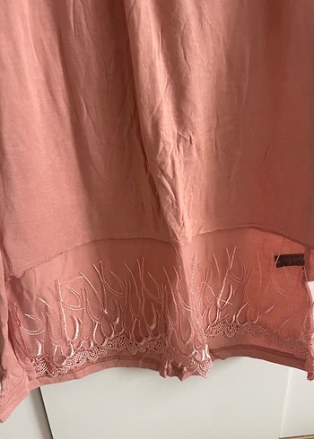 Pembe V Yaka Hamile ve Emzirme Gecelik - Görsel 2