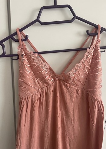 Pembe V Yaka Hamile ve Emzirme Gecelik - Görsel 4