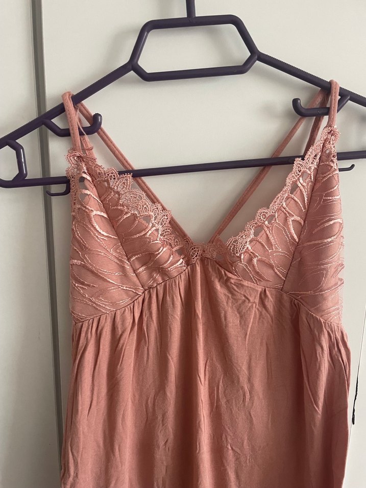 Pembe V Yaka Hamile ve Emzirme Gecelik - Görsel 4