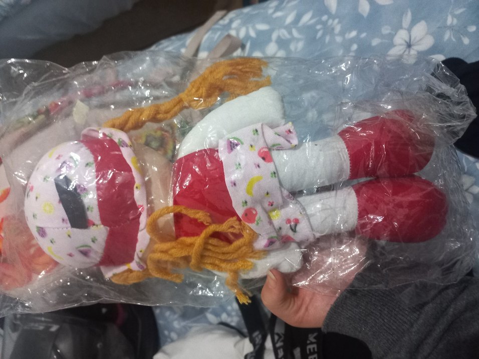 Çiçek Desenli Çok Renkli Bez Bebek - Görsel 2