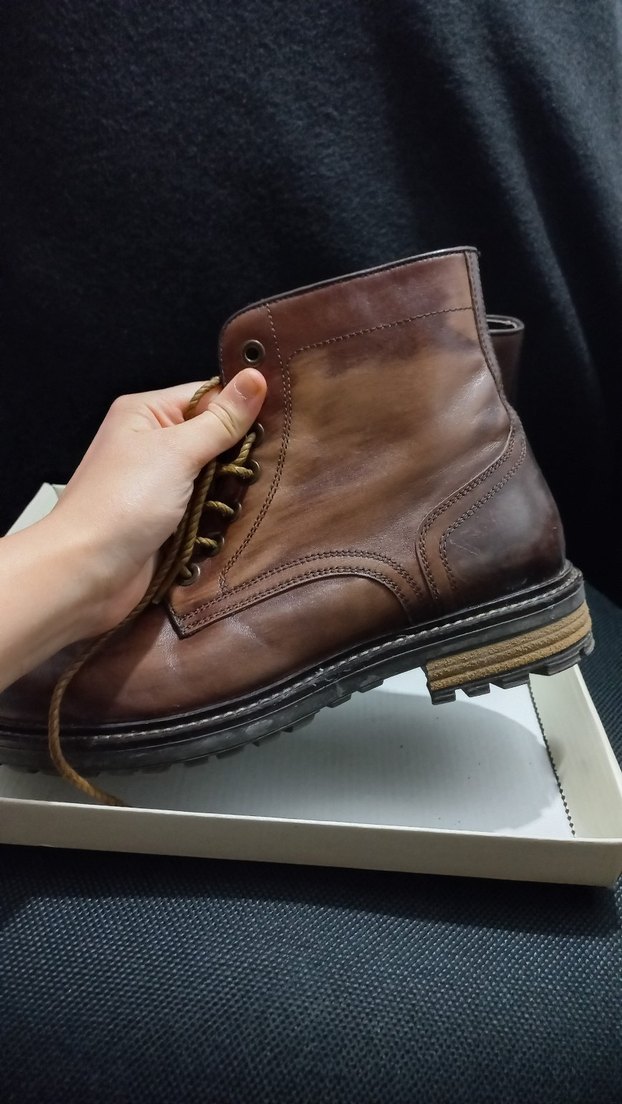 Kahverengi Deri Bağcıklı Derimod Orjinal Erkek Bot Çizme - Görsel 2