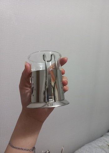 Gümüş Saplı Desenli Cam Bardak Seti - Görsel 6