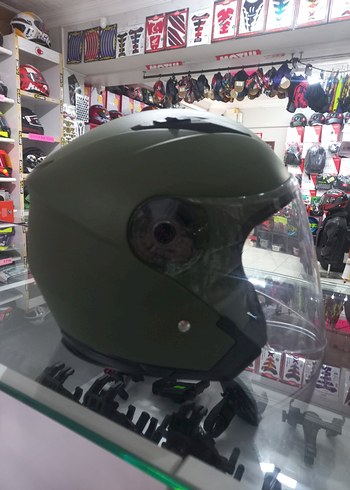 Vcan Jekai güneş gözlüklü yarım sıfır kask haki - Görsel 6