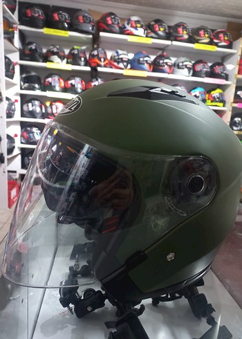 Vcan Jekai güneş gözlüklü yarım sıfır kask haki - Görsel 2