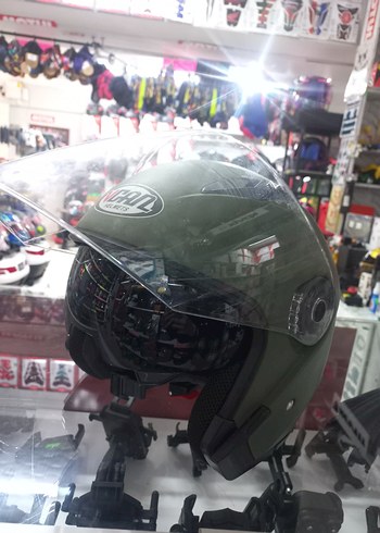 Vcan Jekai güneş gözlüklü yarım sıfır kask haki - Görsel 3