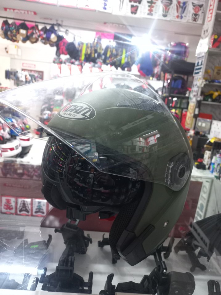 Vcan Jekai güneş gözlüklü yarım sıfır kask haki - Görsel 3