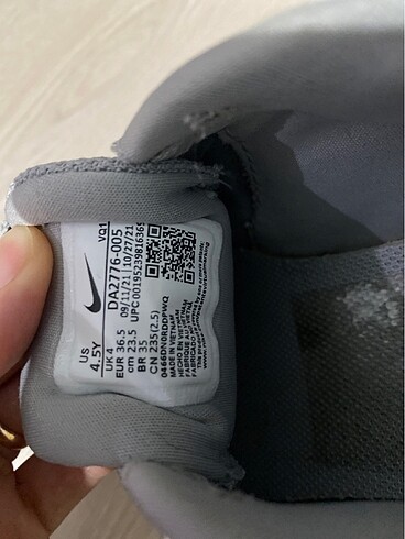 36,5 Beden gri Renk Nike spor ayakkabı