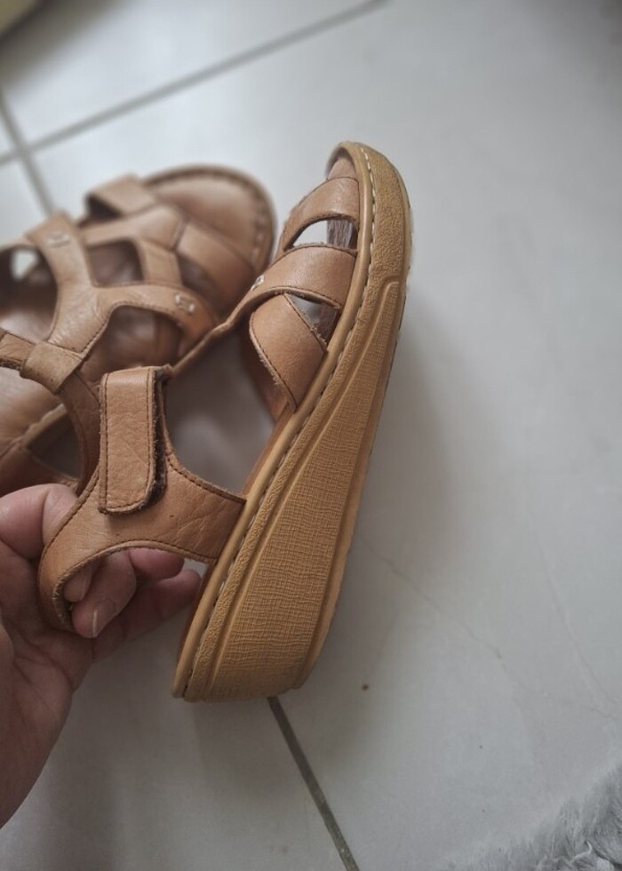 Ortopedik taban deri sandalet - Görsel 5