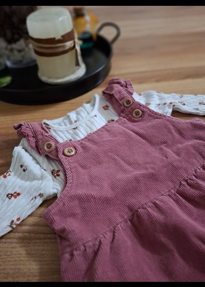 3-6 ay kız bebej tulum takım - Görsel 2