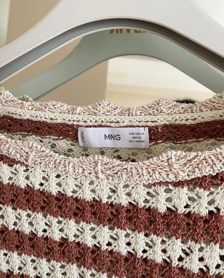 Mango Bohem Tarz Çizgili Örgü Kadın Kazak - Görsel 2