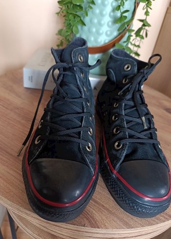 Siyah Bağcıklı Street Style converse - Görsel 2