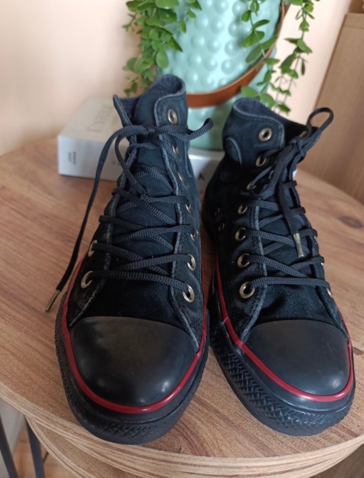 Siyah Bağcıklı Street Style converse - Görsel 2