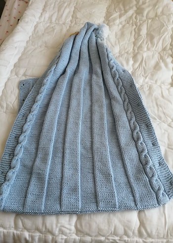 Nakışlı Renkli Örgü Çocuk Battaniyesi - Görsel 4