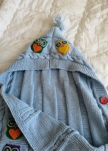 Nakışlı Renkli Örgü Çocuk Battaniyesi - Görsel 3