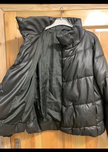 Düğmeli Kahverengi Deri Kadın mont Colins - Görsel 2