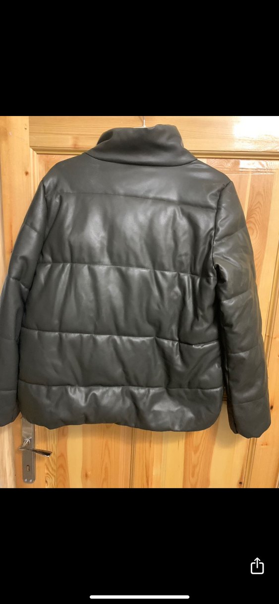 Düğmeli Kahverengi Deri Kadın mont Colins - Görsel 4