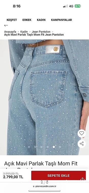 Pierre Cardin Pierre Cardin Taşlı Pantolon