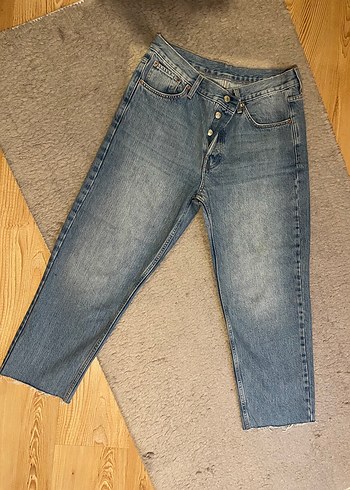 Topshop Topshop Mavi Normal Kesim Kadın Kot Pantolon