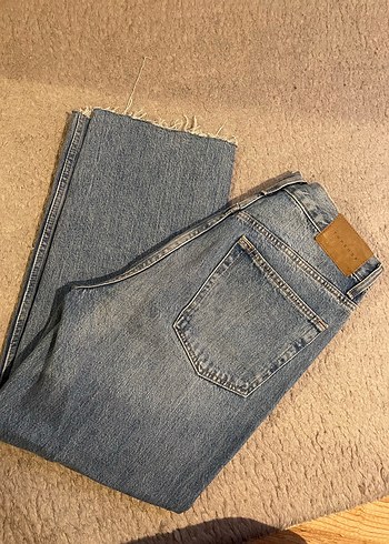 Topshop Mavi Normal Kesim Kadın Kot Pantolon
