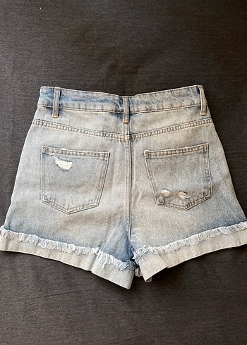 36 Beden mavi Renk Yüksek bel Mini Denim Şort