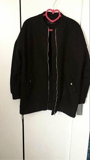 Bershka siyah kaşe kaban
