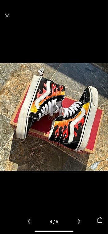 36 Beden siyah Renk Vans Alev Model