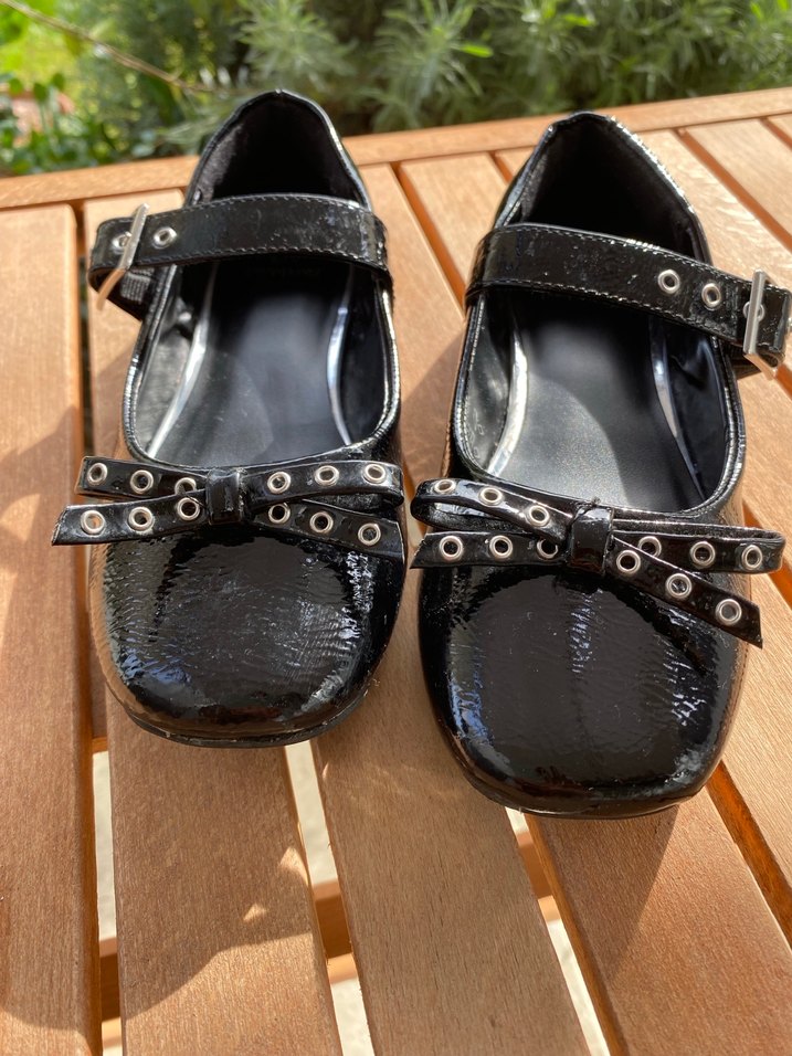 River island orijinal Siyah Gotik Blok Topuklu Babet - Görsel 2