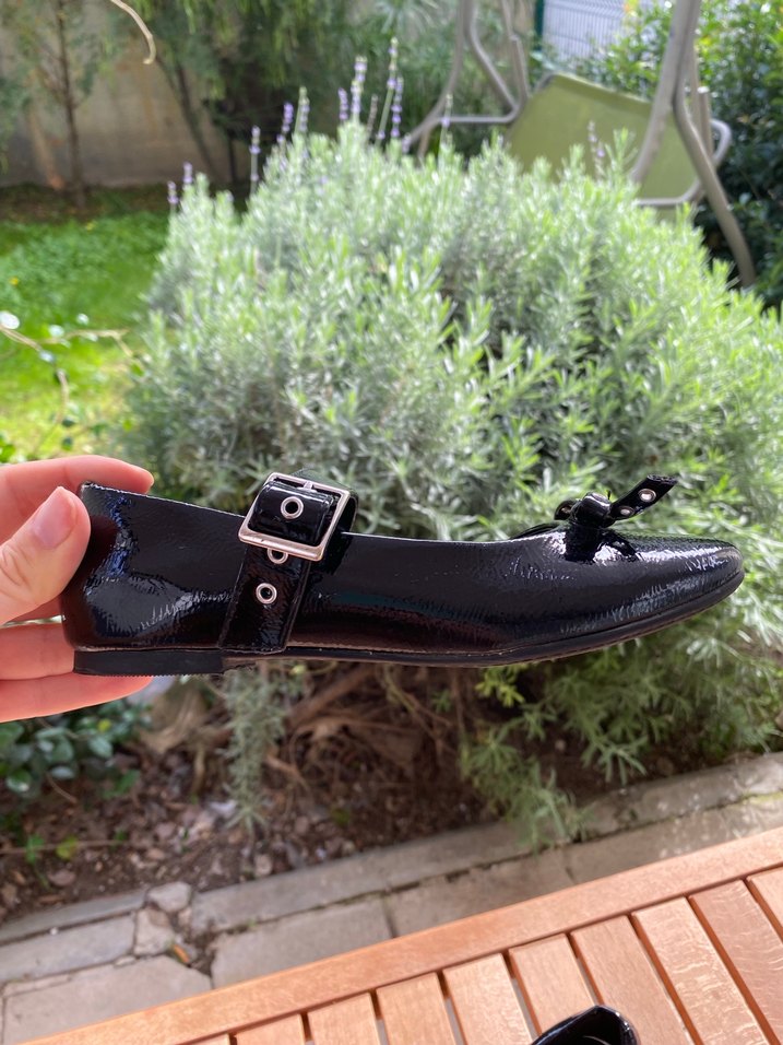 River island orijinal Siyah Gotik Blok Topuklu Babet - Görsel 3