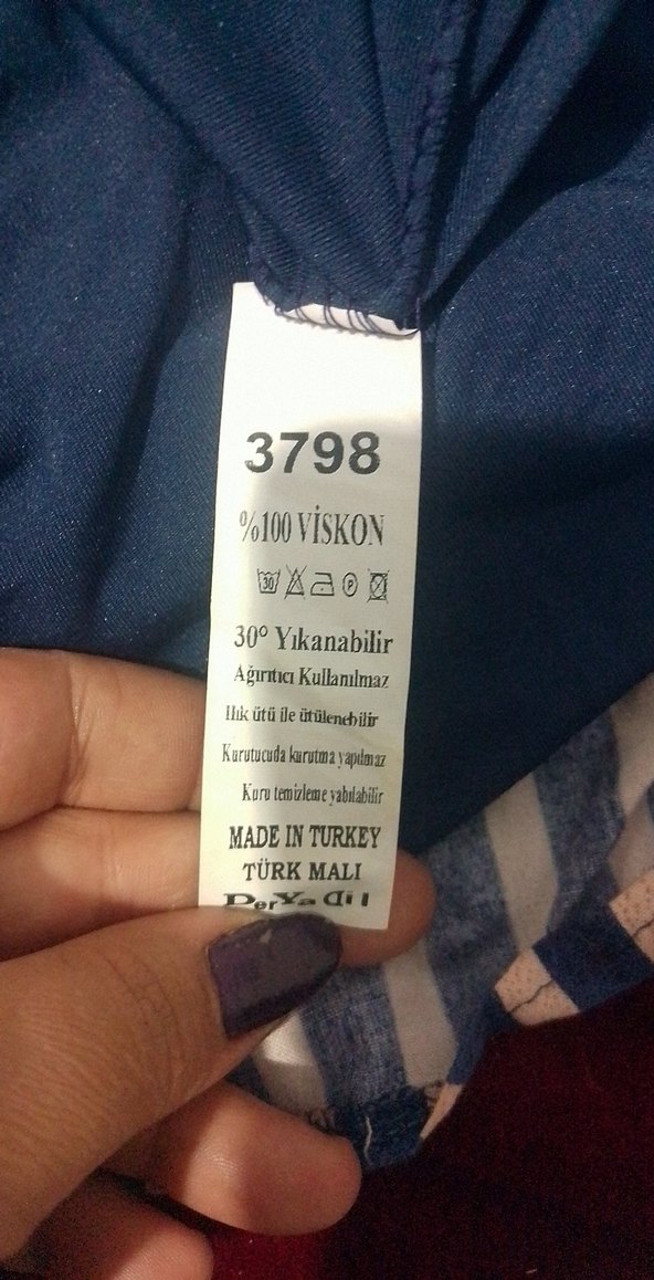 Mavi Çizgili Piliseli Bohem Uzun Elbise - Görsel 4