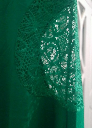 Yeşil Uzun onu kısa elbise - Görsel 5