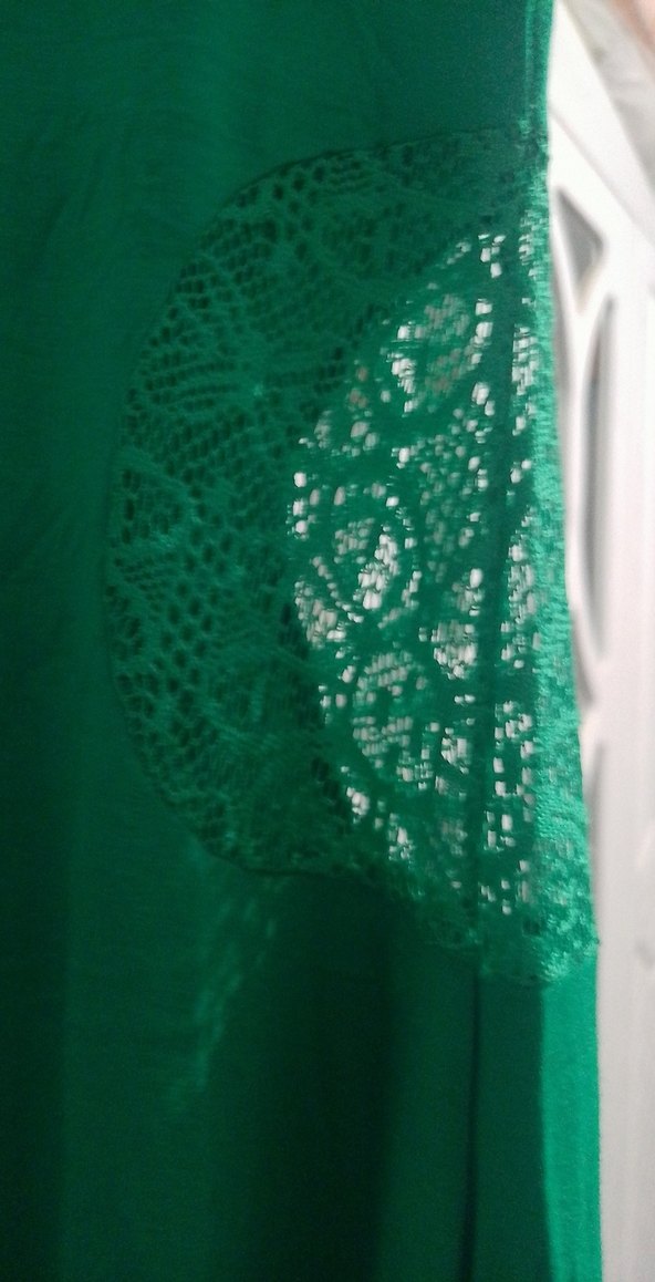 Yeşil Uzun onu kısa elbise - Görsel 5