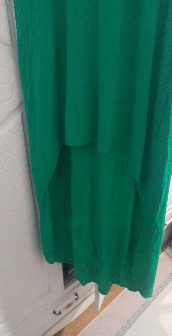 Yeşil Uzun onu kısa elbise - Görsel 4