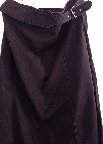 Diğer Siyah Drapeli Uzun Gotik Keten Etek
